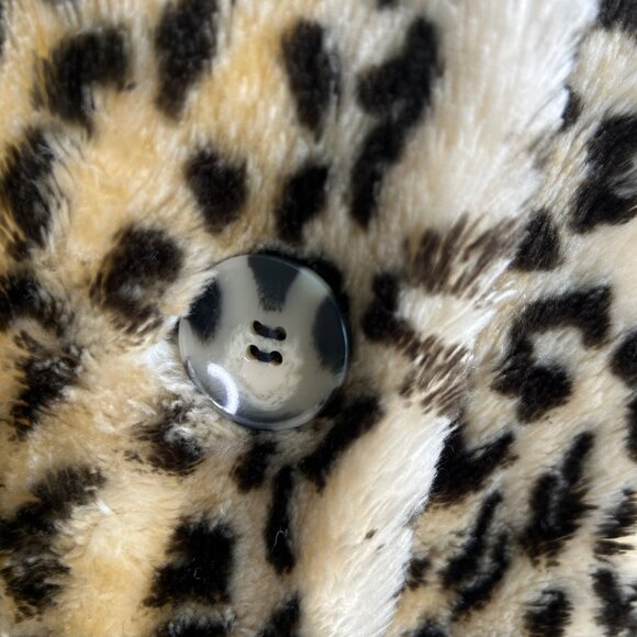 Pacific Rose Leopard Print Faux Fur Jacket Size Large - Picture 6 of 10